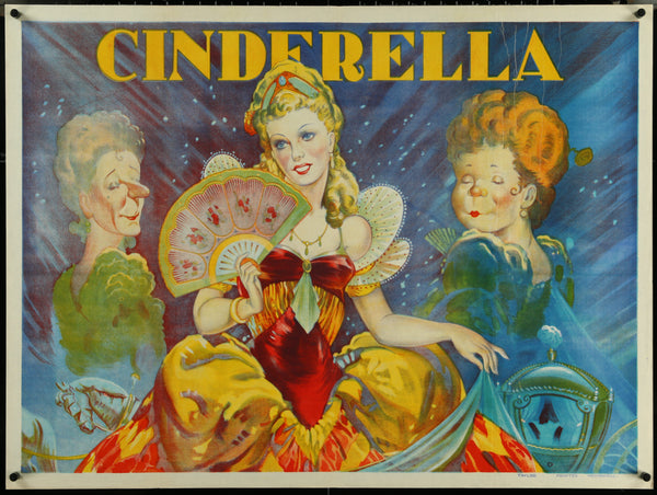 Cinderella Theatre Show Mini Poster popular Print 1930's Original Lithograph Artwork