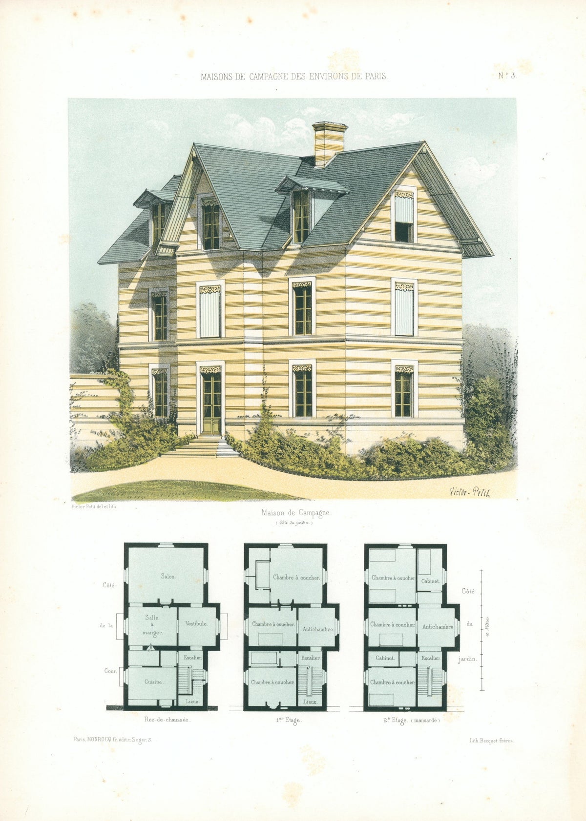 Maisons de Campagne- French Architectural Plan, NO.3