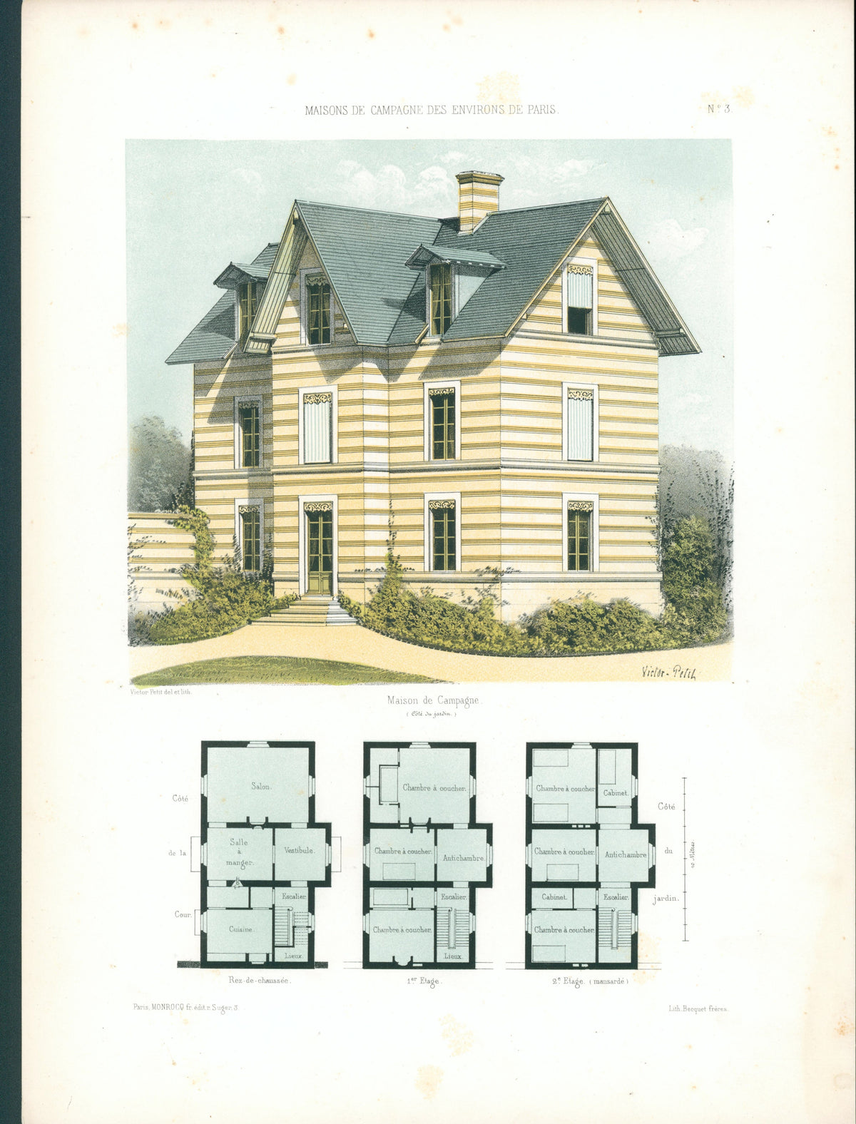 Maisons de Campagne- French Architectural Plan, NO.3