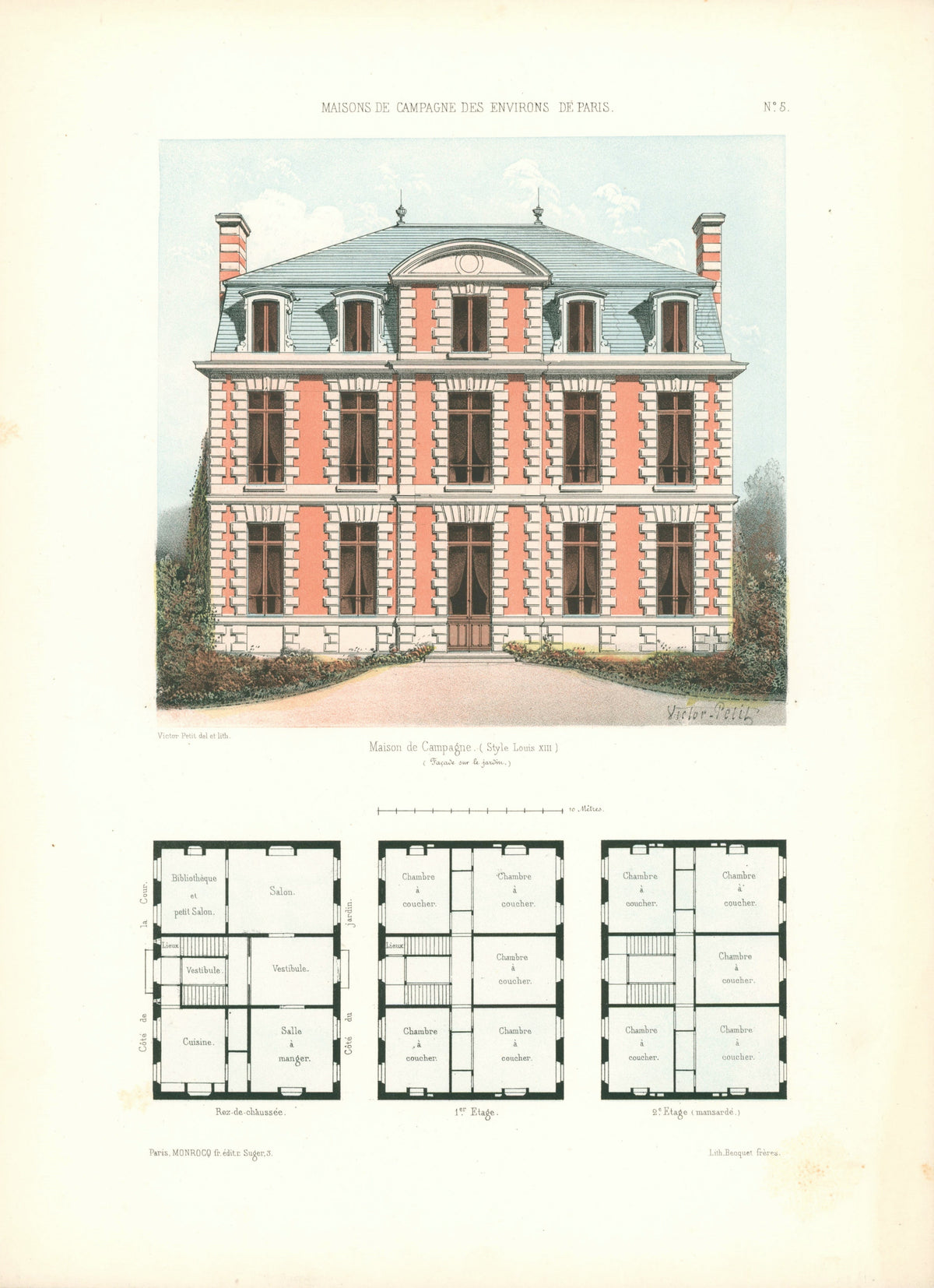 Maisons de Campagne- French Architectural Plan, NO.5