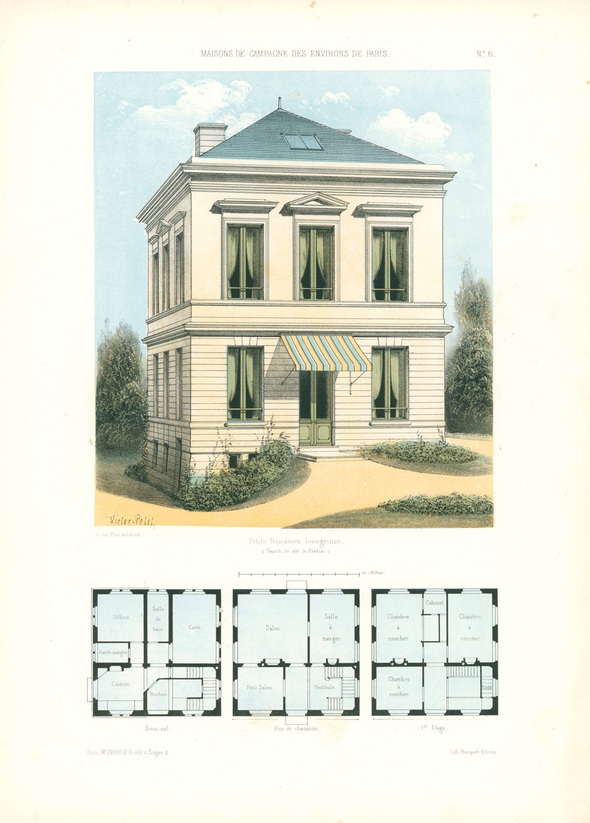 Maisons de Campagne- French Architectural Plan, NO.6