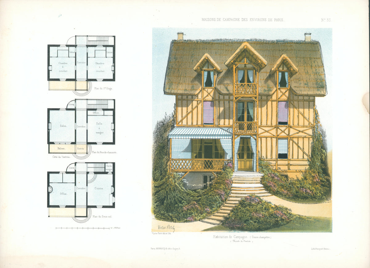 Maisons de Campagne- French Architectural Plan, NO.33