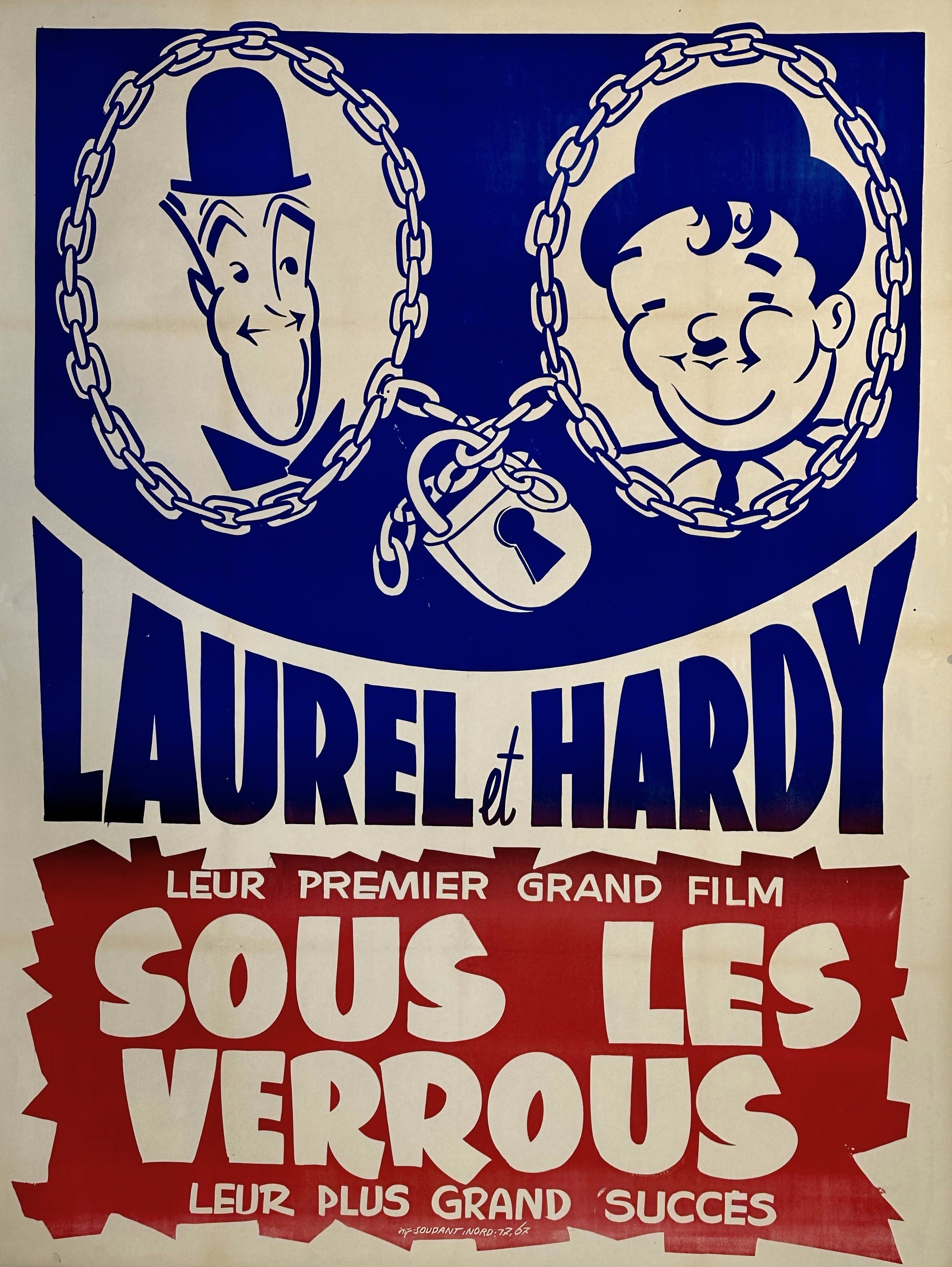 Authentic Vintage Poster  Laurel et Hardy- French Release