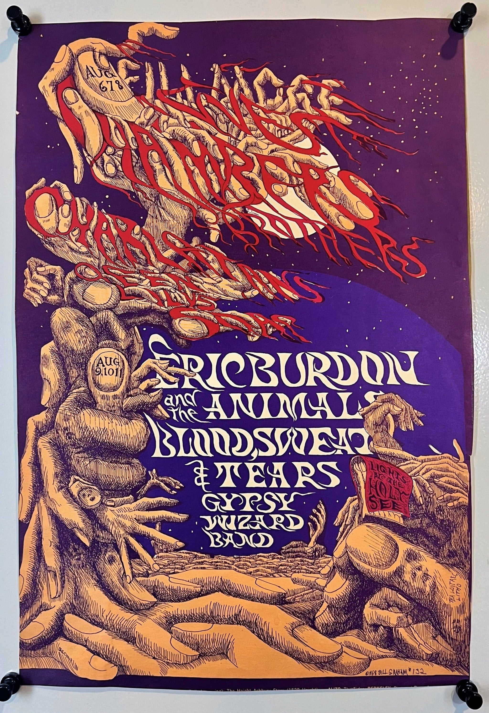 Authentic Vintage Poster | Eric Burdon & The Animals- Fillmore ...