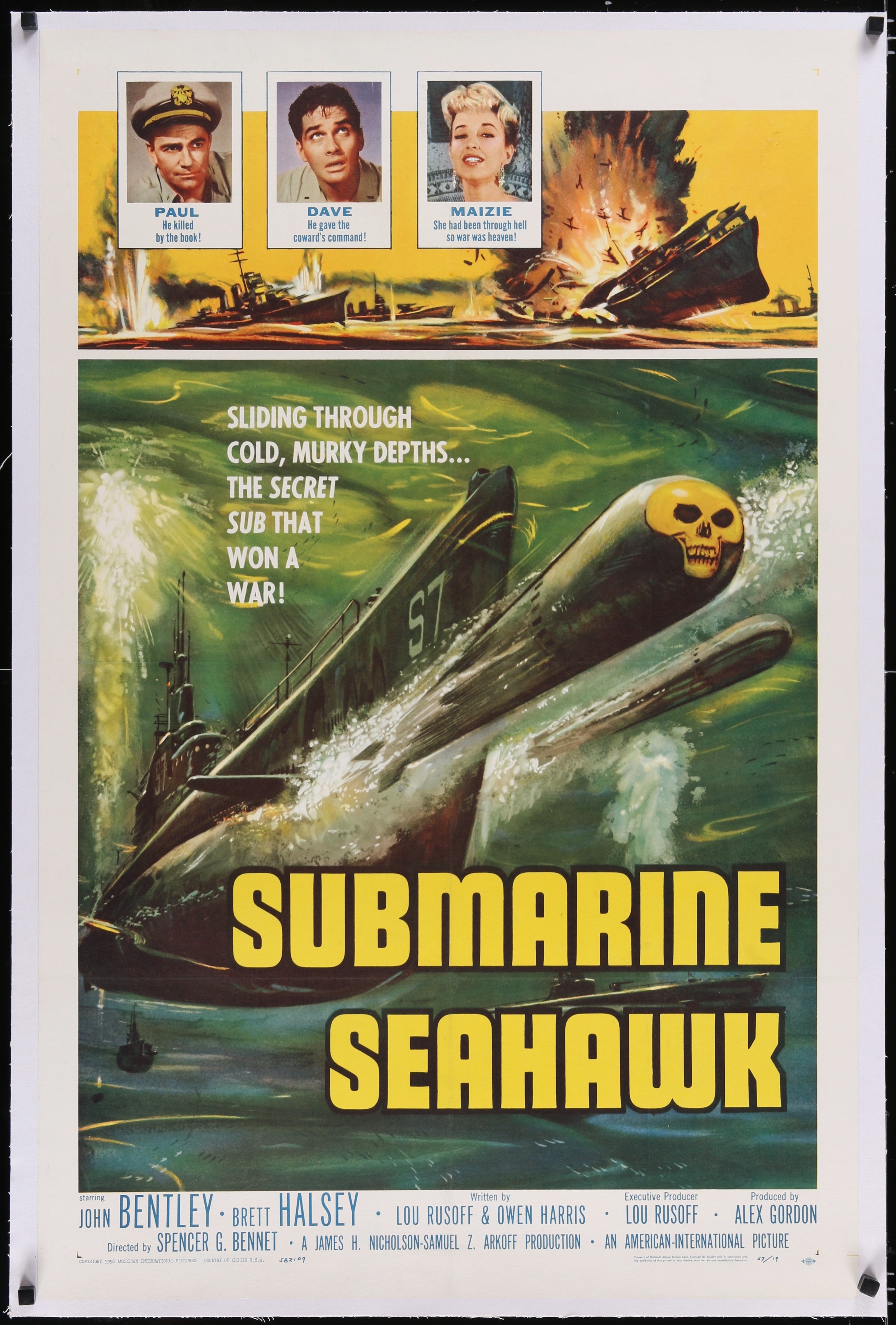 Authentic Vintage Poster Submarine Seahawk