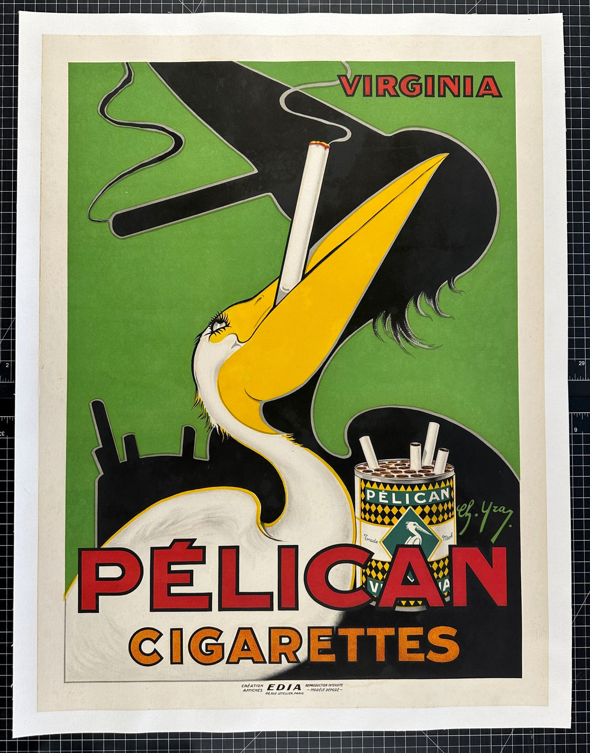 Pelican Cigarettes - Authentic Vintage Poster