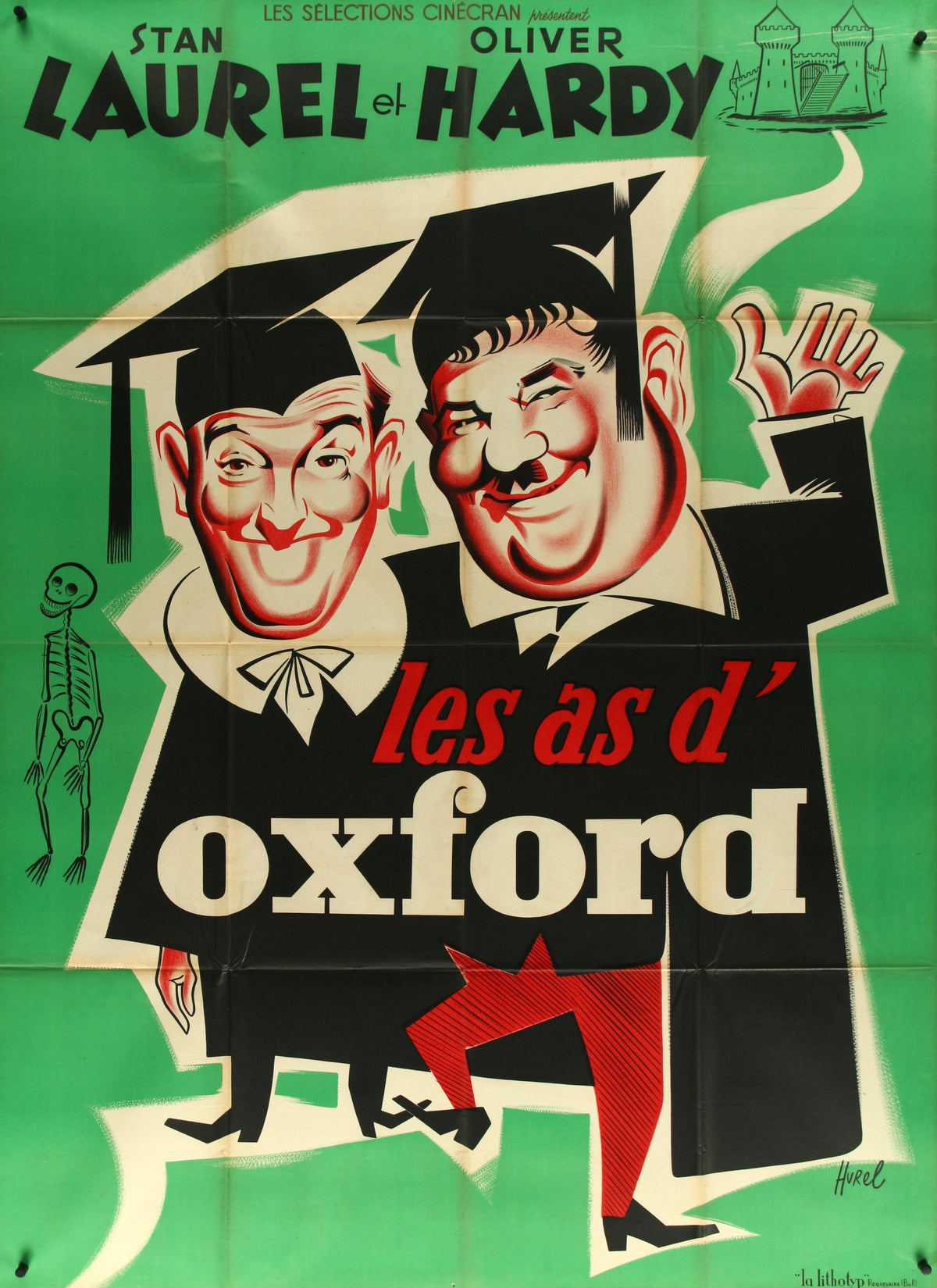 A Chump at Oxford, Laurel and Hardy - Authentic Vintage Poster