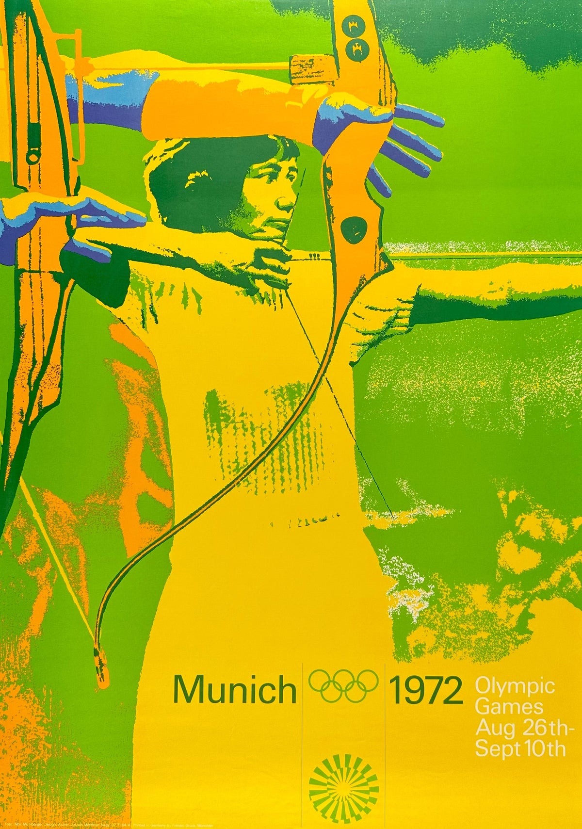 Archery- Munich Olympics - Authentic Vintage Poster
