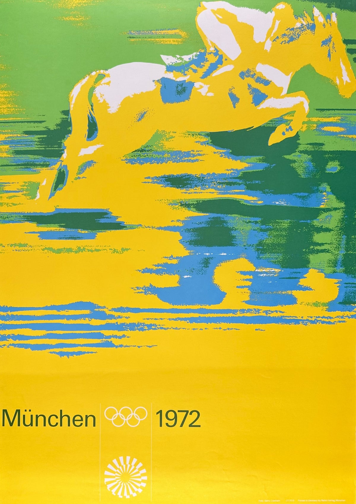 Equestrian Jumping- Munich Olympics - Authentic Vintage Poster