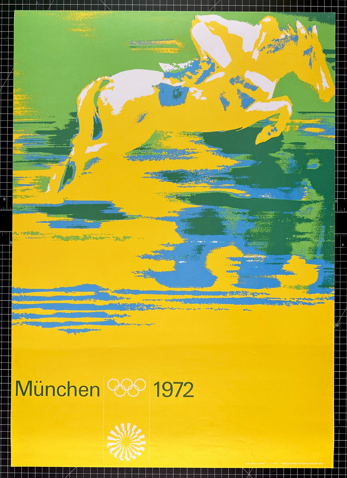 Equestrian Jumping- Munich Olympics - Authentic Vintage Poster