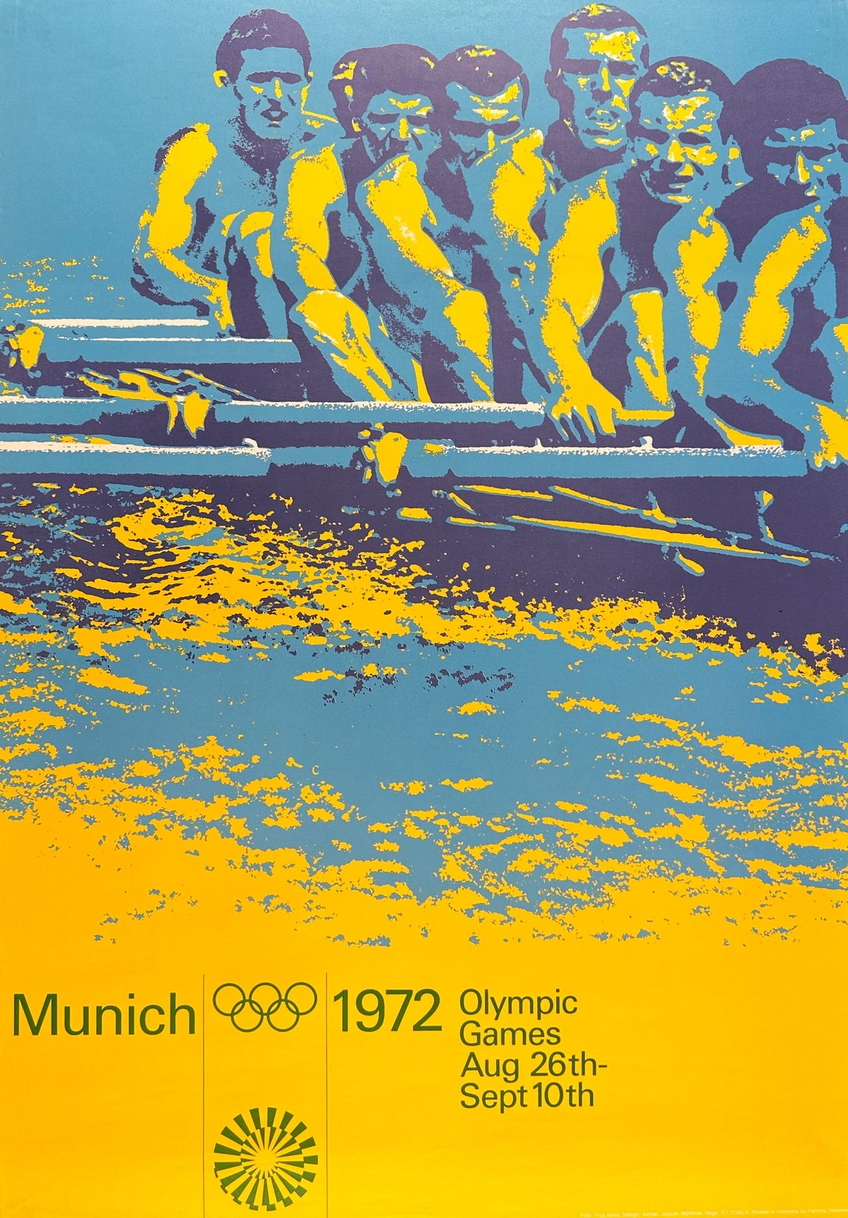 Rowing- Munich Olympics - Authentic Vintage Poster