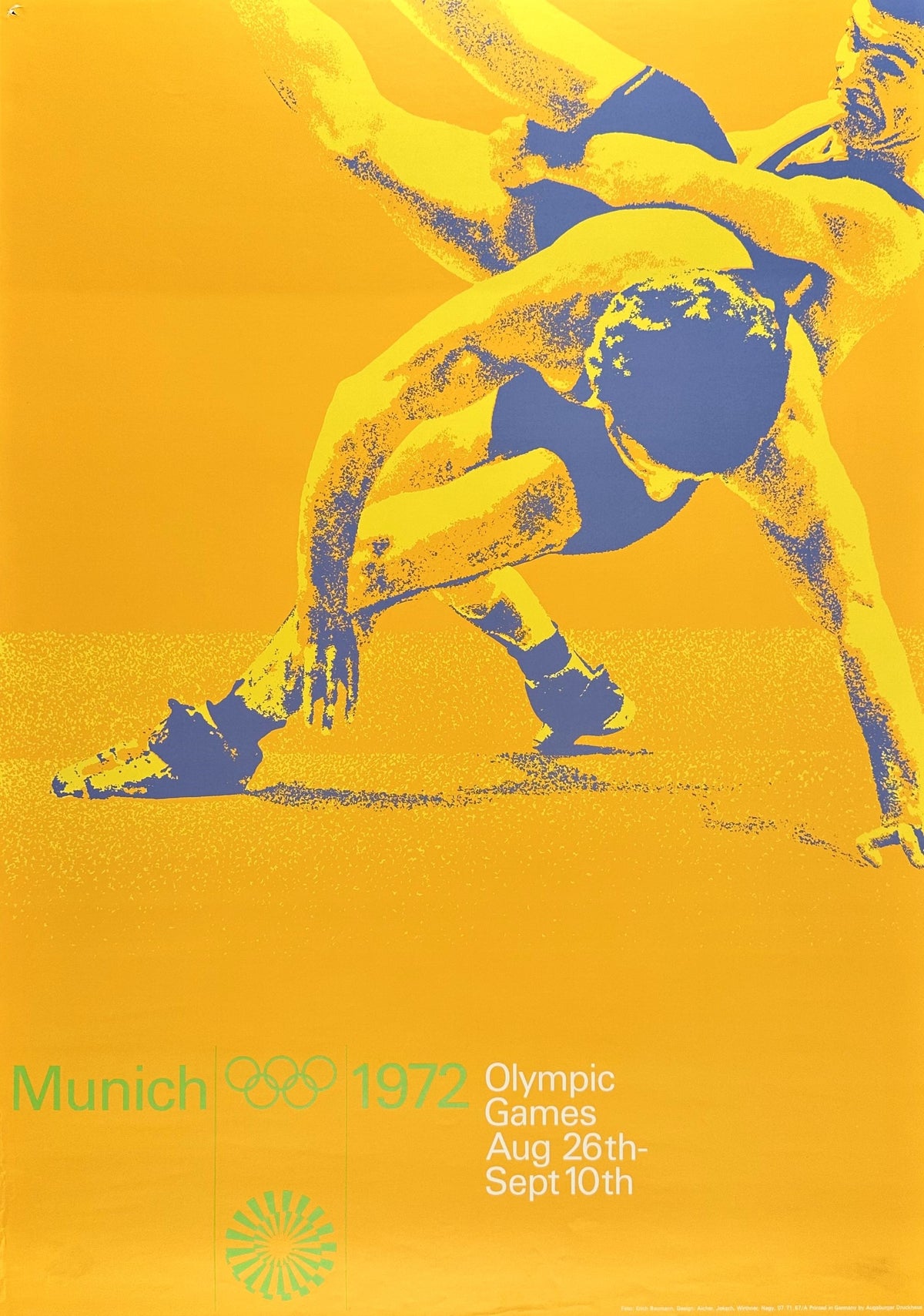 Wrestling- Munich Olympics - Authentic Vintage Poster