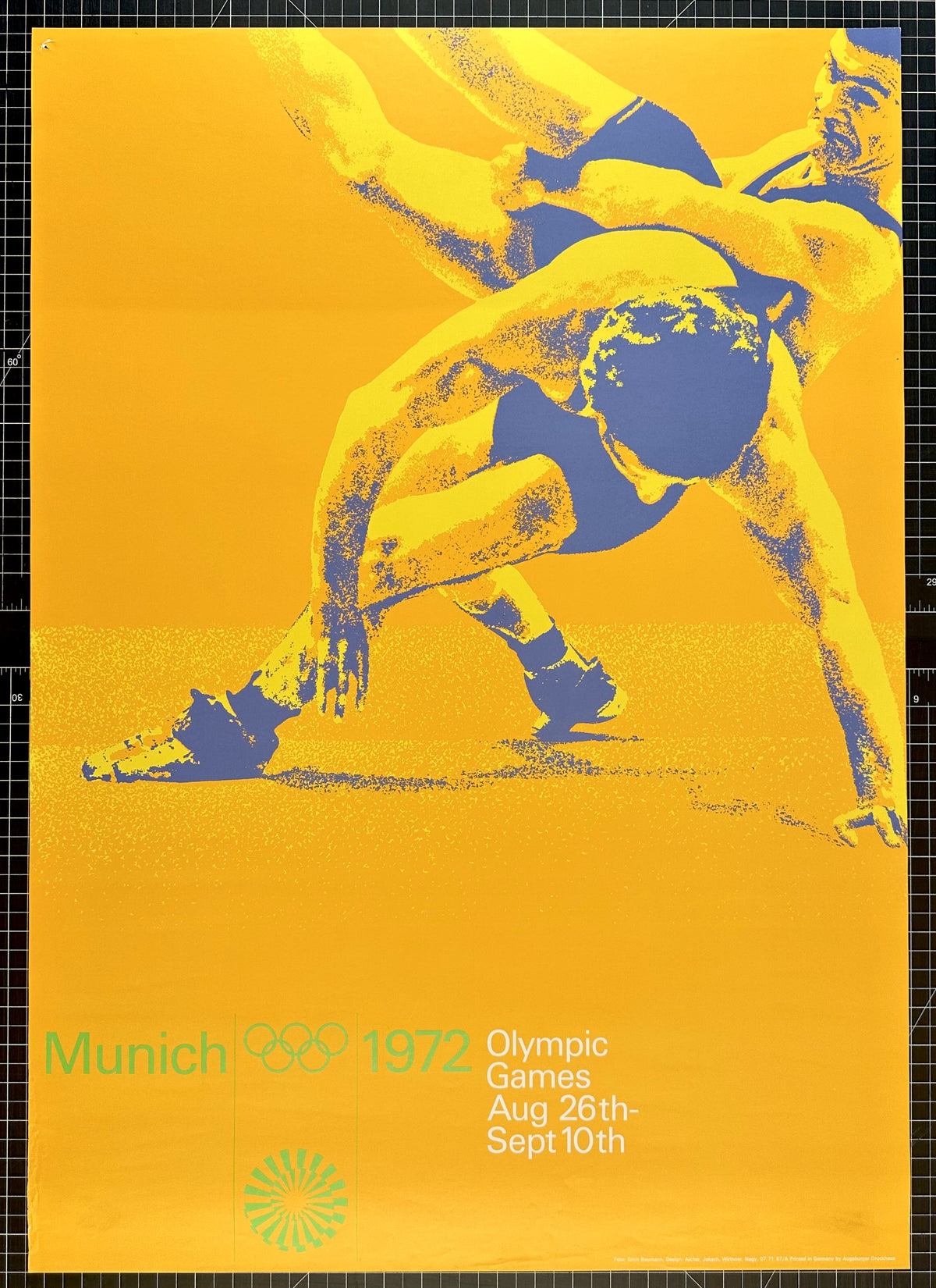 Wrestling- Munich Olympics - Authentic Vintage Poster