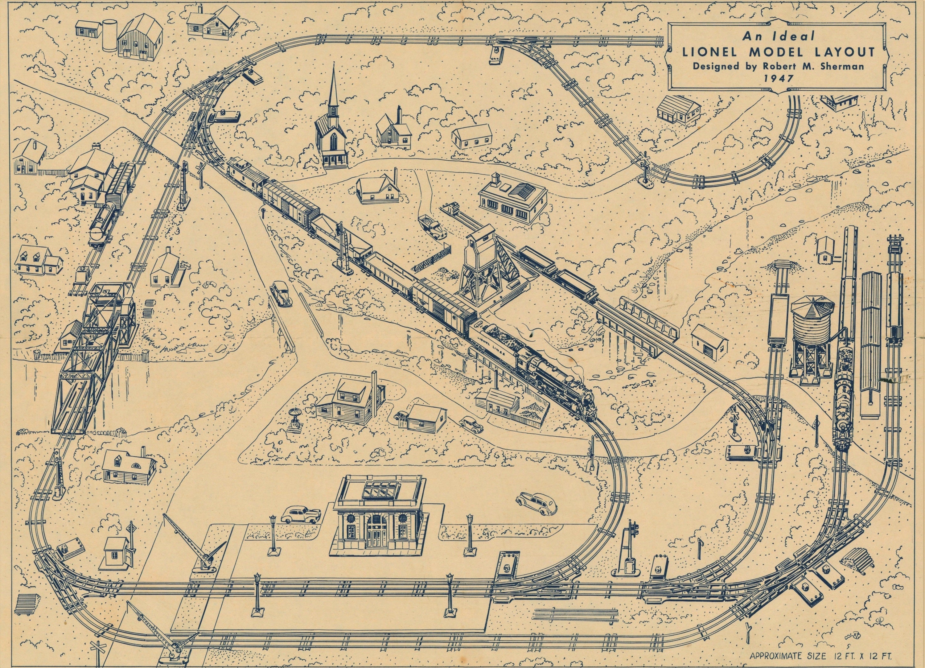 Lionel Train Layout Original Antique Print Authentic Vintage Posters