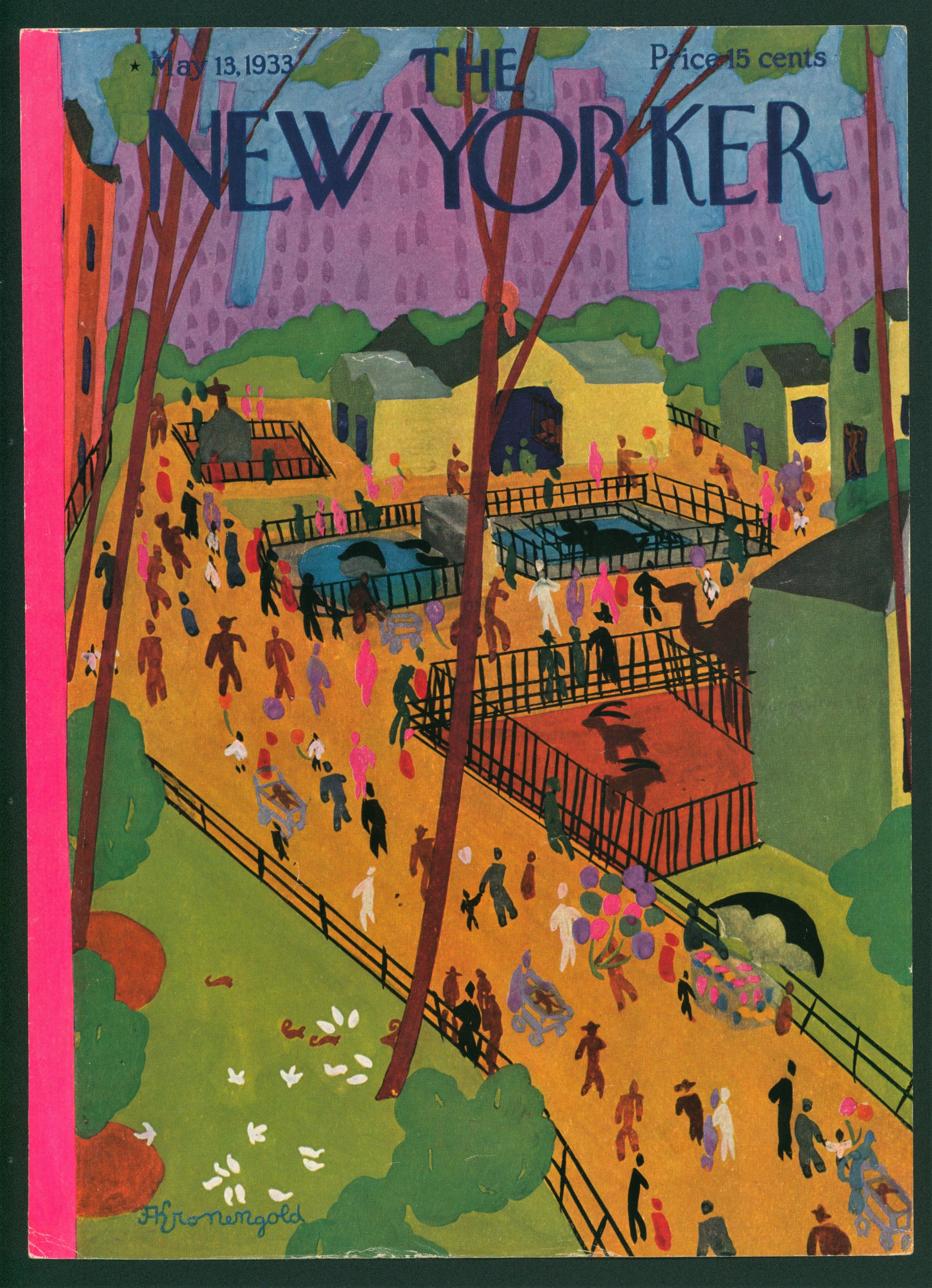 Authentic Vintage Antique Print | Day at the Park- The New Yorker
