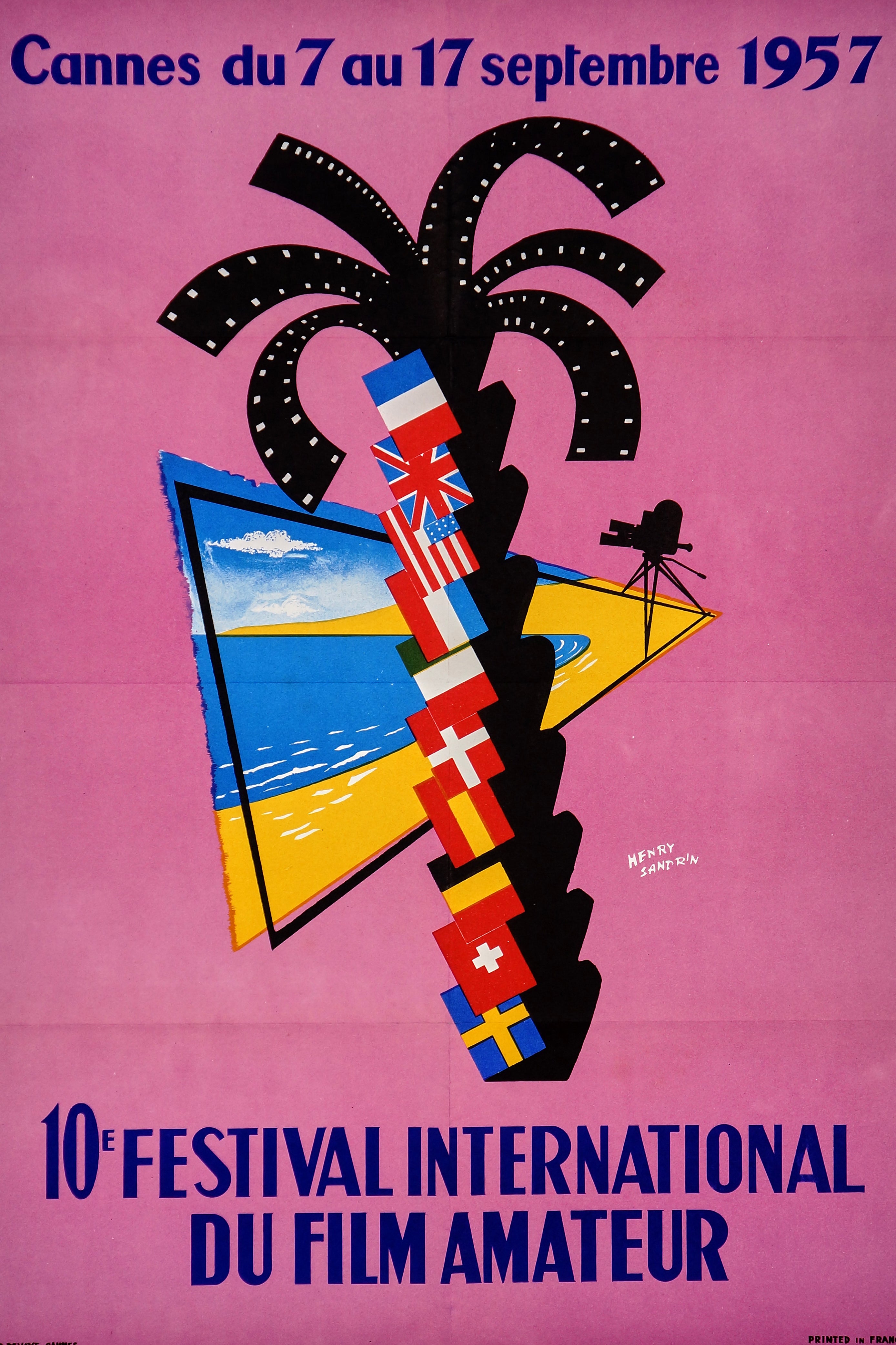 Authentic Vintage Poster  Festival International du Film Amateur- 10th