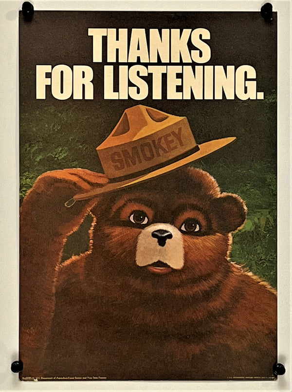 Smokey Thanks For Listening Original Vintage Poster - Authentic Vintage ...